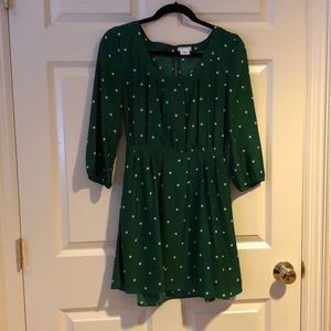 Green polka dot dress